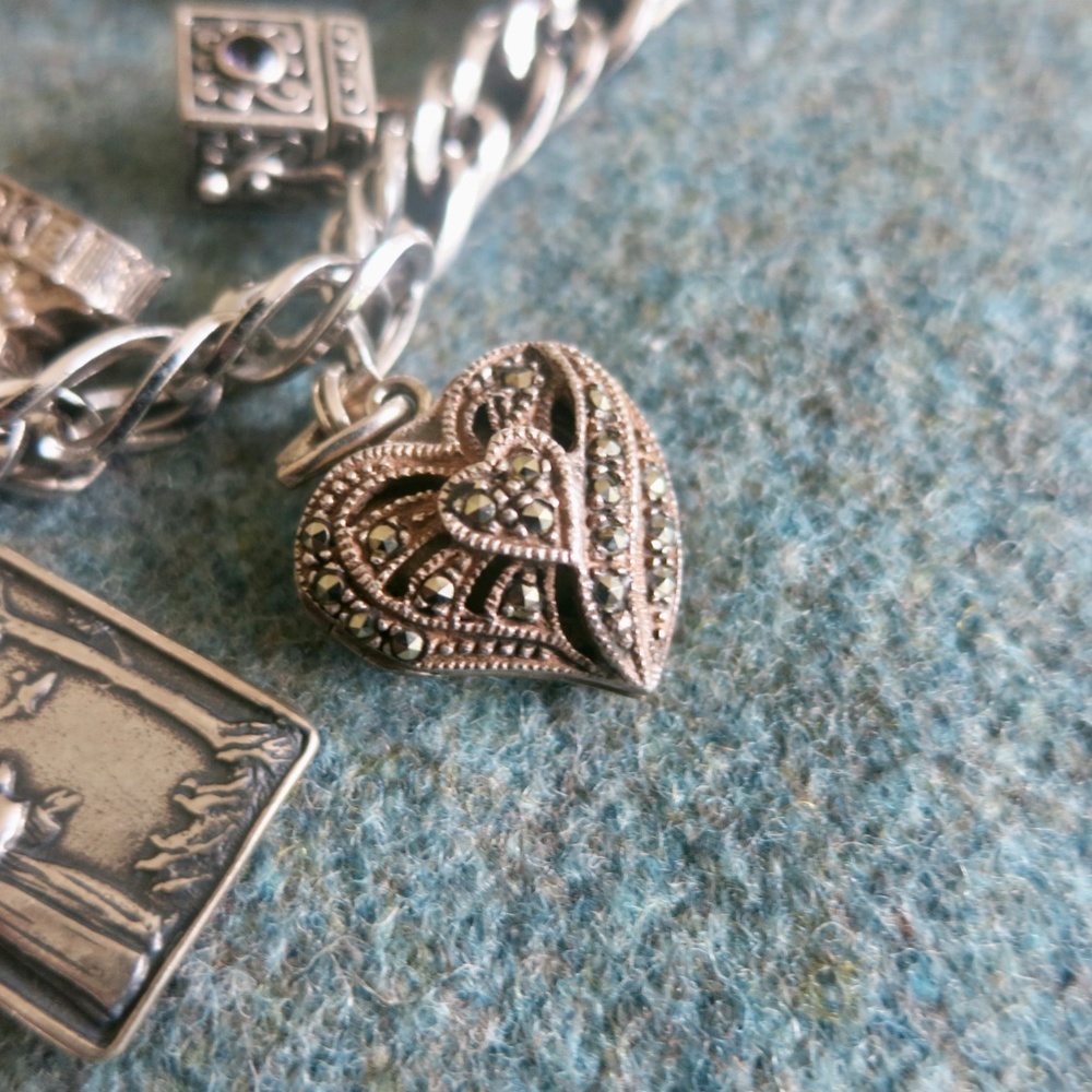 Sterling Silver Charm Bracelet and Charms - Picture 7 of 9